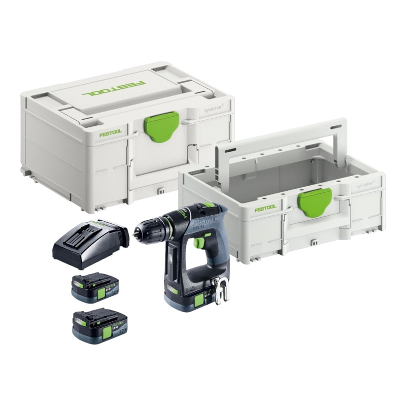 Festool CXS 12 2,5-Plus Akku Bohrschrauber 12 V 30 Nm Brushless ( 576864 ) + 2x Akku 2,5 Ah + Ladegert + Systainer + Systainer ToolBox SYS3 TB M 137