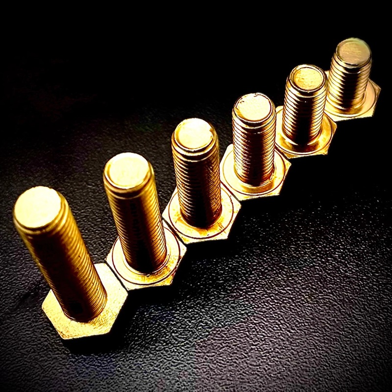 M3 x 25mm Brass Hex Set Screw Fully Threaded Bolt DIN933
