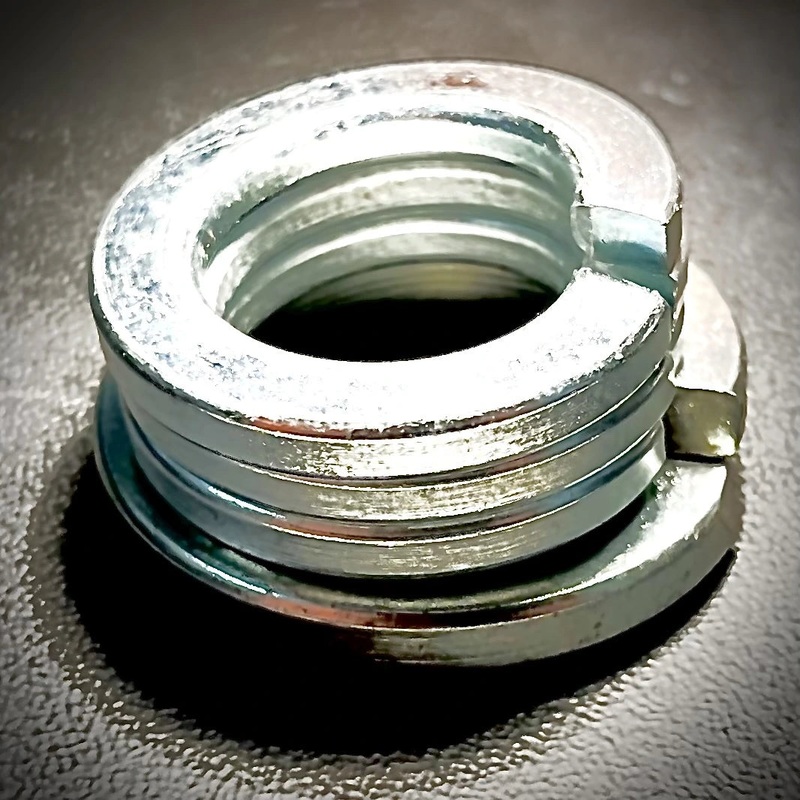 Metric Split Spring Lock Washers Rectangle Single Coil BZP Zinc