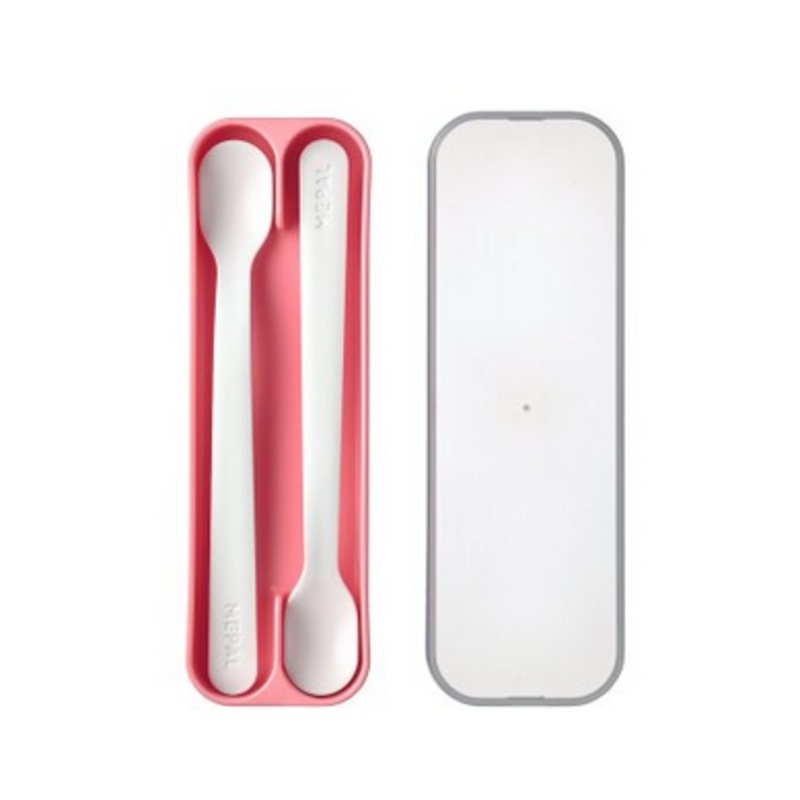 Mepal Mio Feeding Spoon Set of 2 – Deep Pink