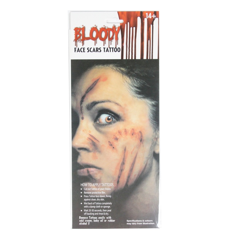 Temporary Tattoo – Scars, Assorted Designs, 1 pack