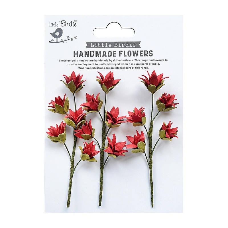 Little Birdie Handmade flowers- Queenie Love & Roses 3Pcs
