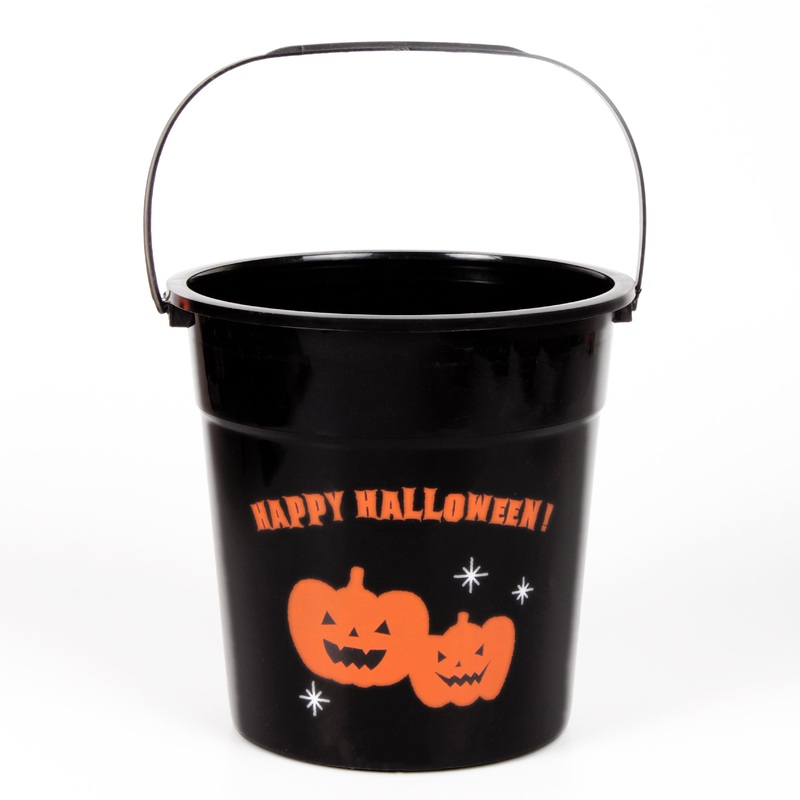 Trick or Treat Bucket – Black 15cm 1pc