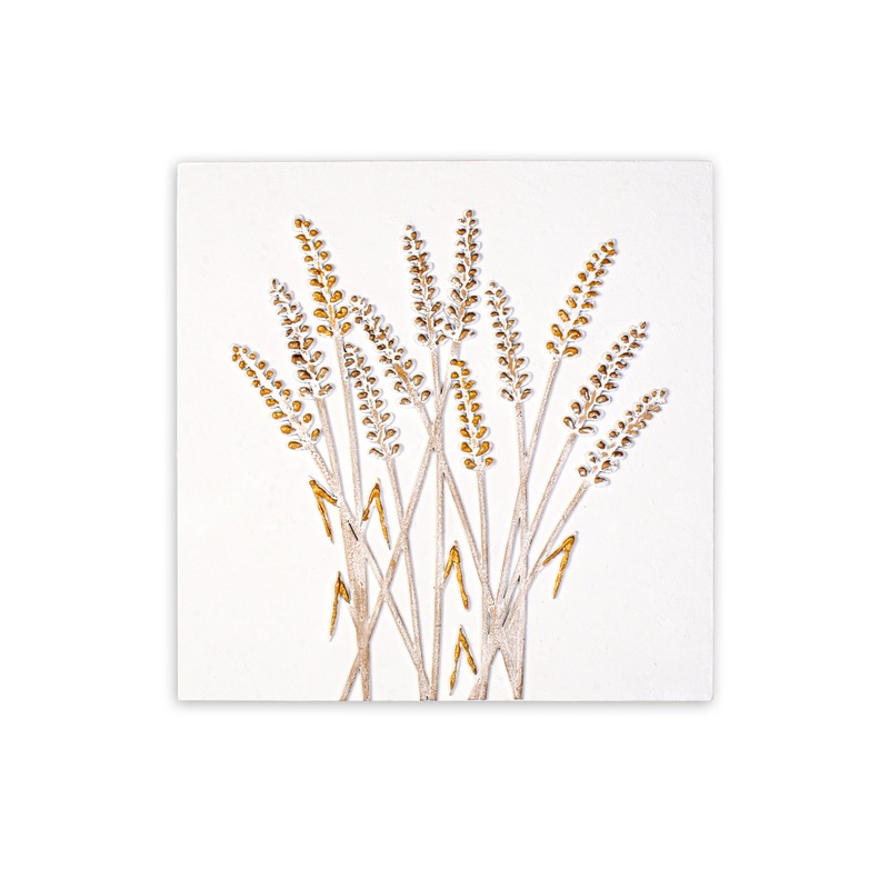 Wall Decor 3D Metallic Corn Field Approx H12 X L12 X D0.78inch