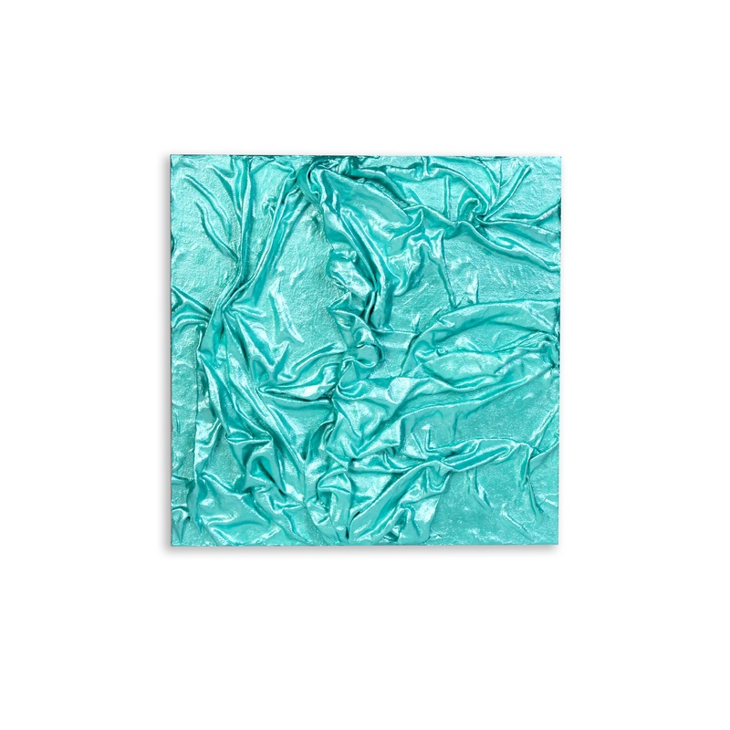 Wall Decor Faux Leather Art Carribean Teal Approx H12 X L12 X D0.78inch 1pc