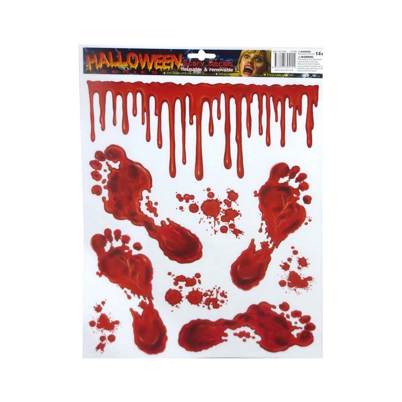 Bloody Window Cling Scary Decals Reusable & Removable Sticker