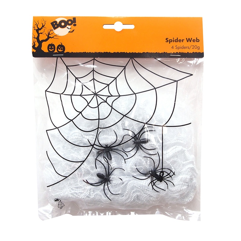 Boo Spider Web – 4 spiders, 20g web