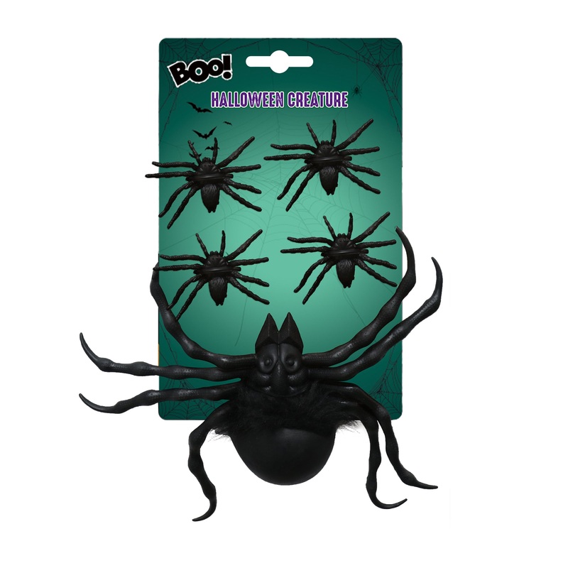 Halloween Creature Spider Set Black 5Pc