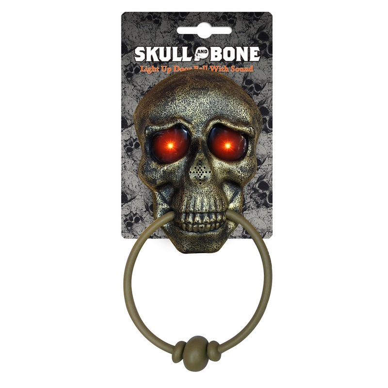 Haunted Skull Door Bell With Battery Operated 24cm Bronze