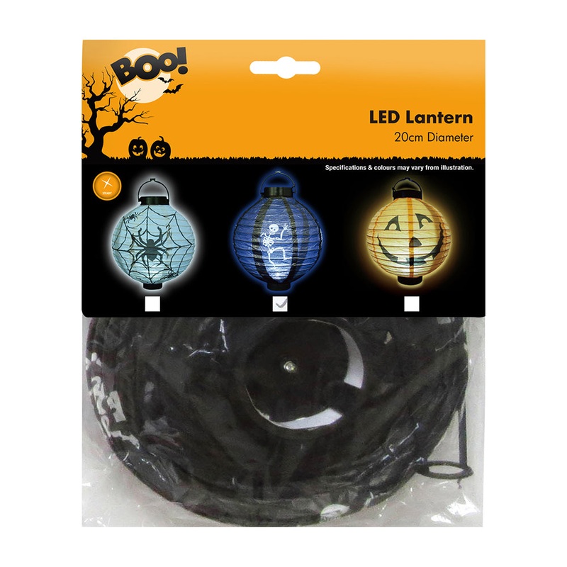 LED Lantern – Black, 20cm Diameter, 1pc