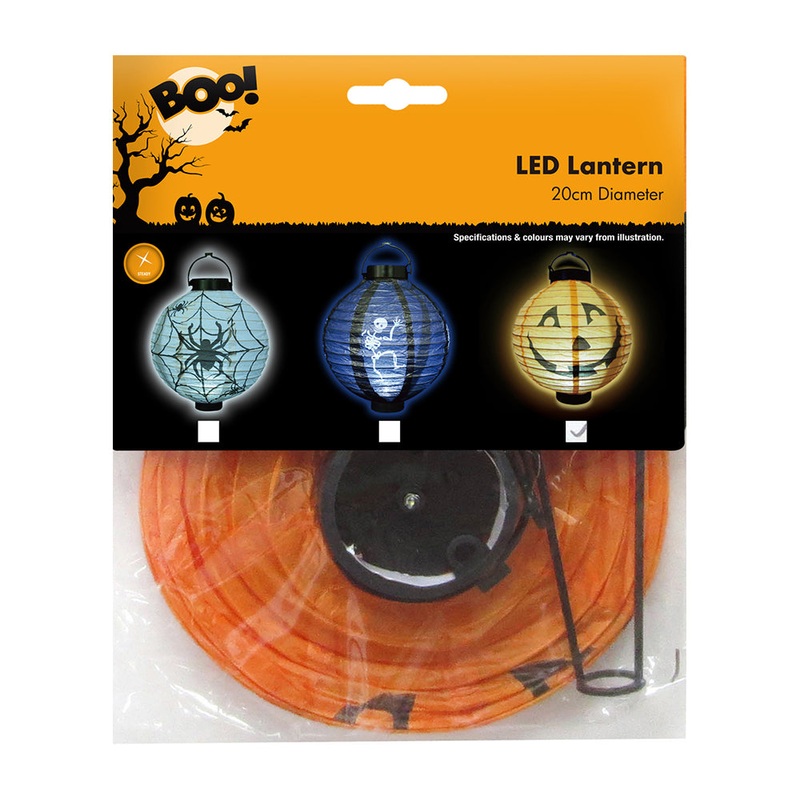 LED Lantern – Orange, 20cm Diameter, 1pc