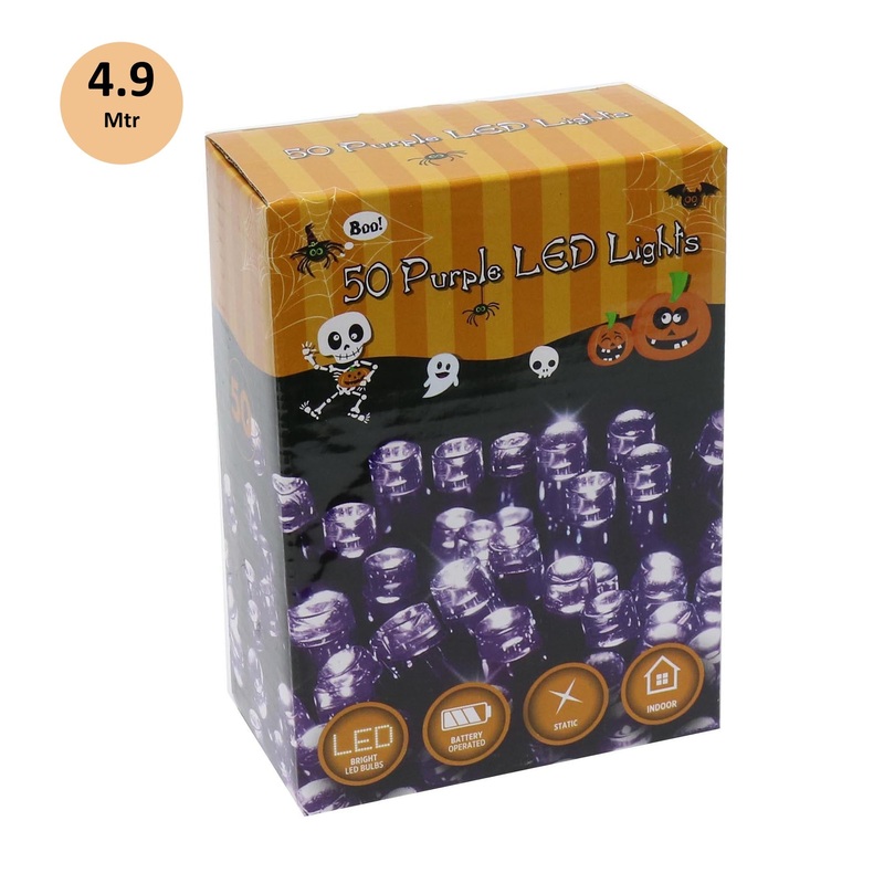 LED Lights- 50 Bulbs, Purple, 4.9m