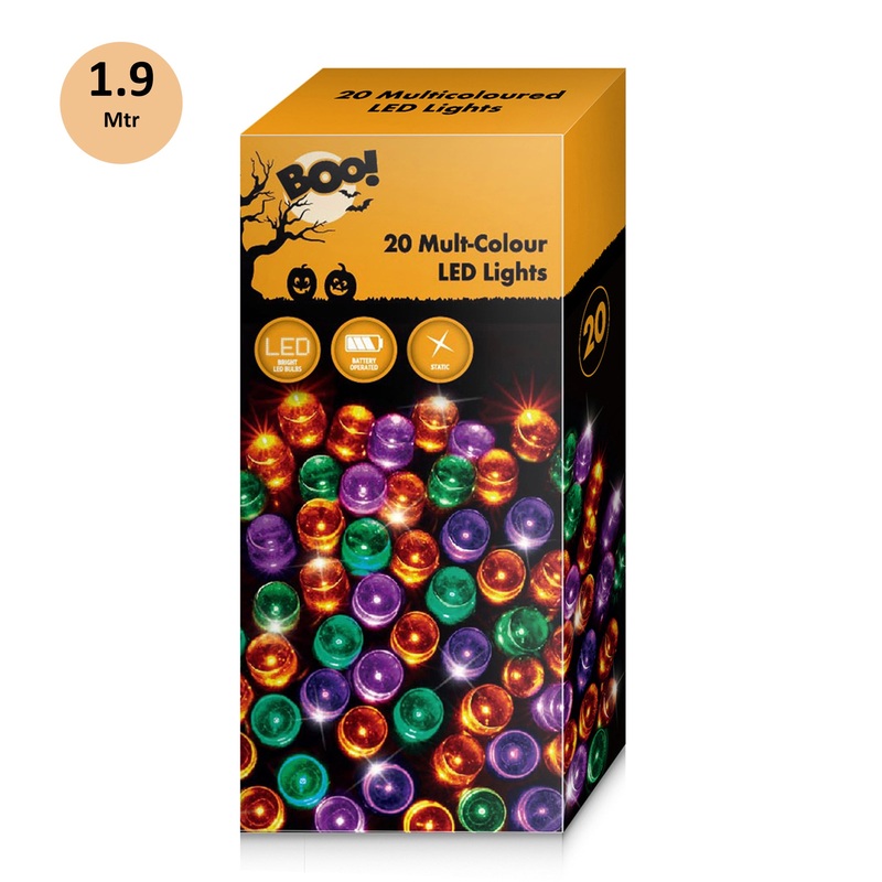 LED Lights With Battery Operated 1.9m Lenth Milti Colours 2pc