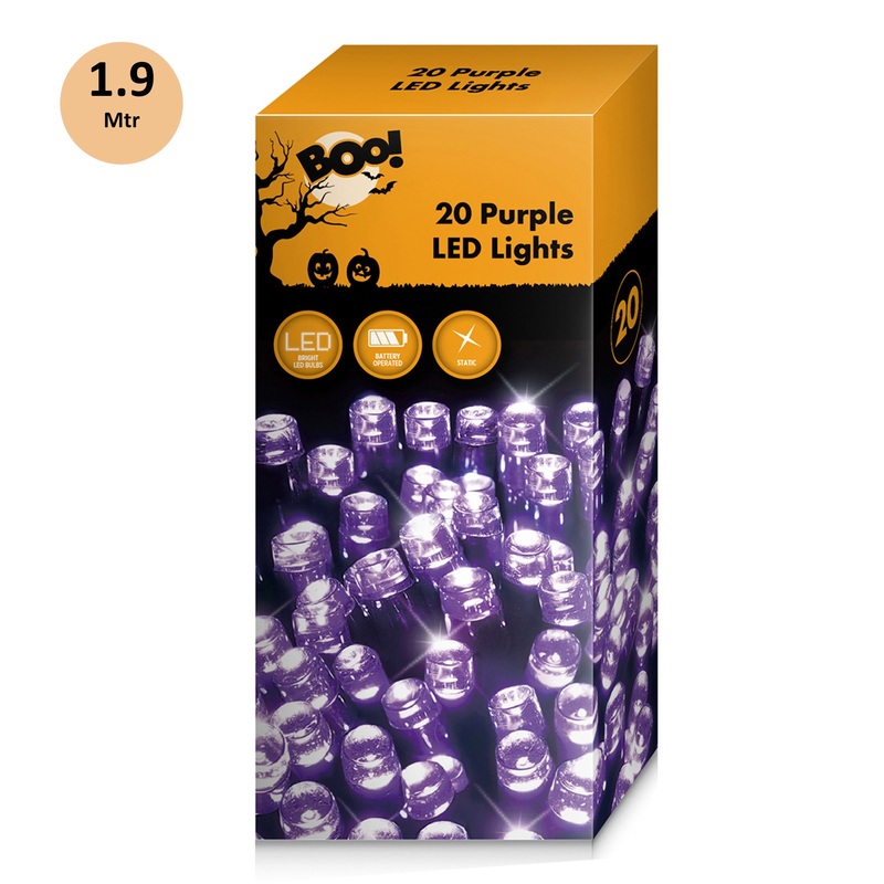 LED Lights With Battery Operated 1.9m Lenth Purple 2pc