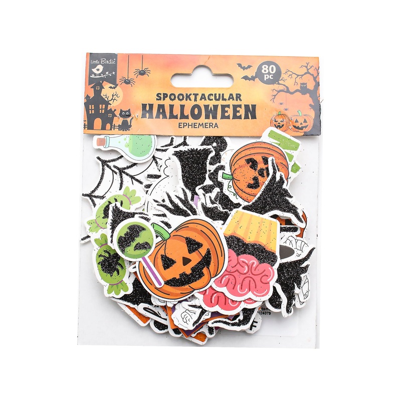 Little Birdie Ephemera Spooktacular Halloween, 80Pcs
