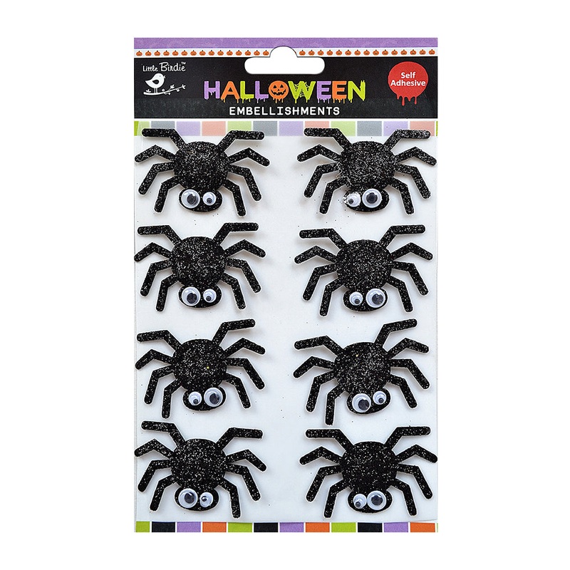 Little Birdie Glitter Sparkling Spider – 8pc