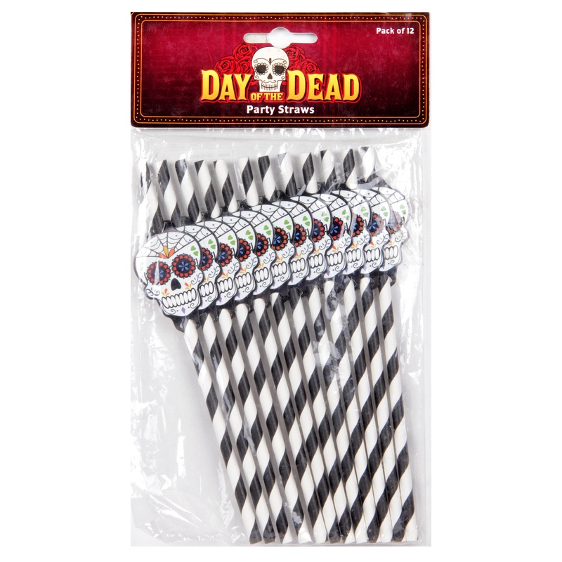 Party Straws – Day of the Dead 12pcs