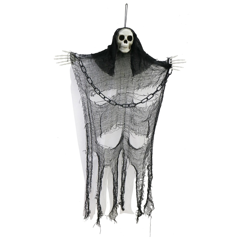Skeleton Hanging Reaper With Chain 90cm White