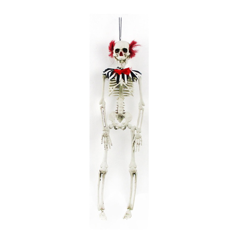 Skull and Bone Hanging Skeleton – Clown, 40cm, 1pc