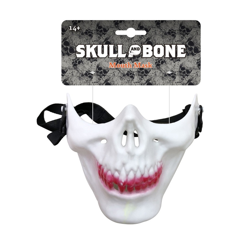 Skull Mouth Moving Mask White | For 14 Years