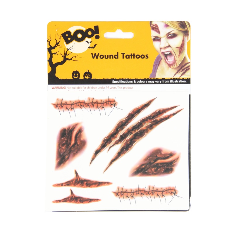 Temporary Tattoo – Wound, Assorted Design, 1 Pack