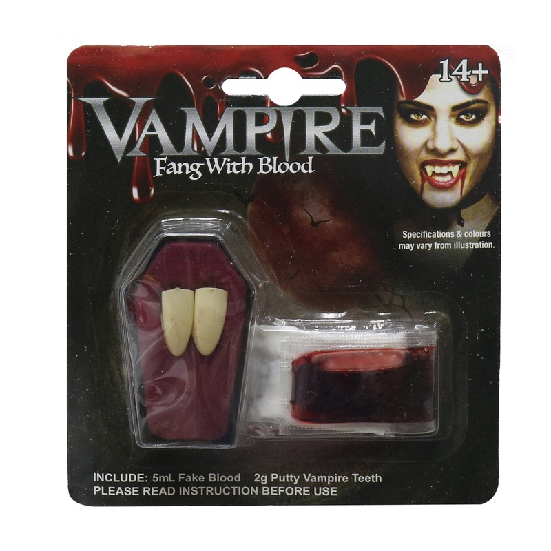 Vampire Fang With Blood 1Set Blister Ub