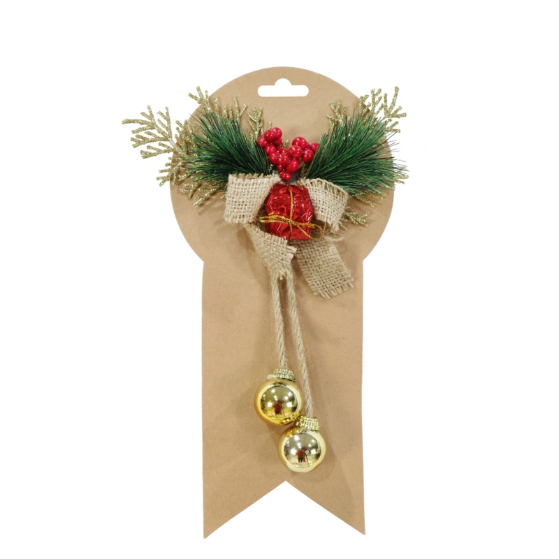Christmas Decoration – Glitter Poinsettia, Bow And Baubles, 1pc