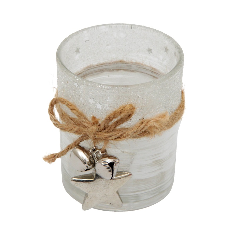 Glass Candle Holder Glitter Fairy XB3132
