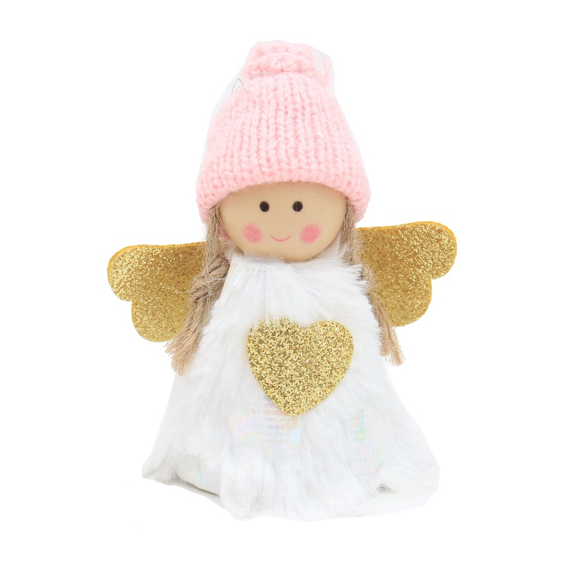Hanging Mini Angel – Pink Cap And White Body 9cm 1pc UB