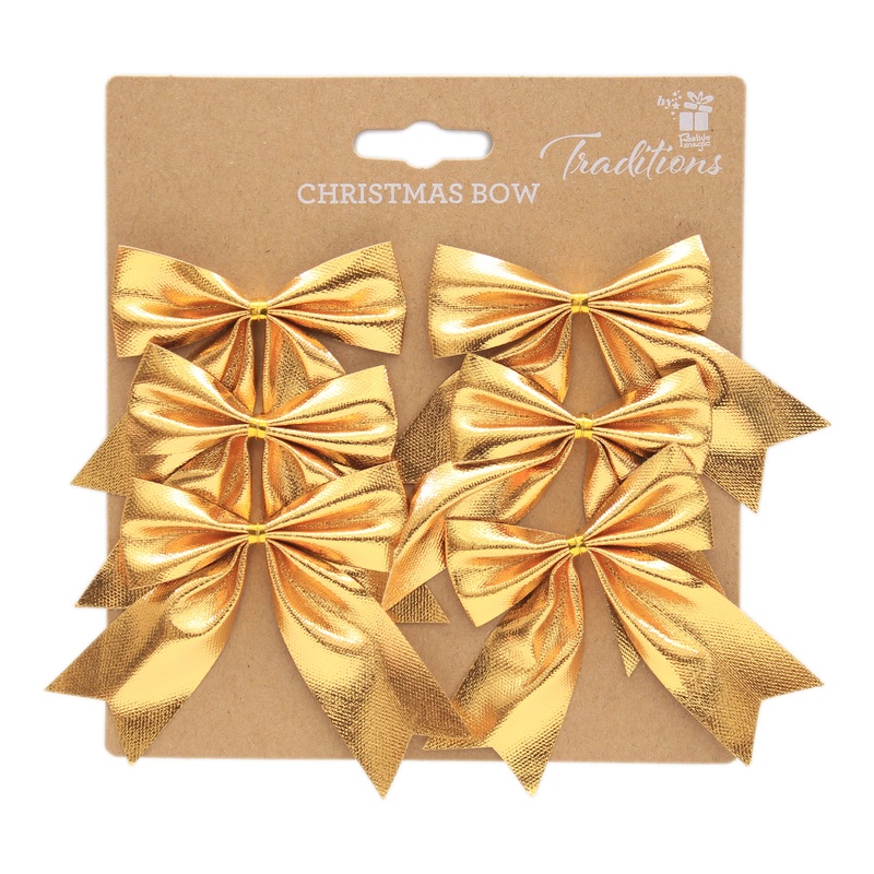 Metallic Mini Bows – Gold, 6pc