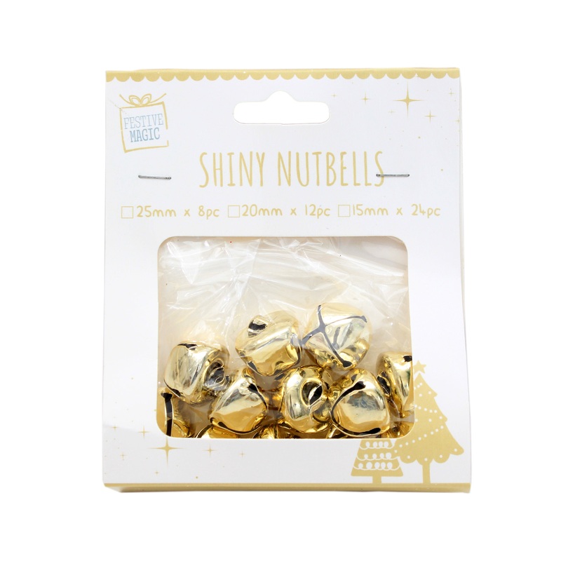 Shiny Metallic Nutbells  – Gold, 1 Pack- Assorted