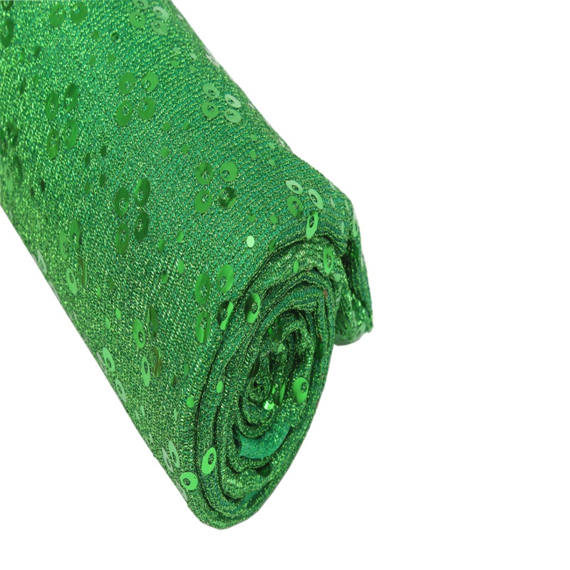 Christmas Decorative Elements – Sequin Fabric, Green, 1m