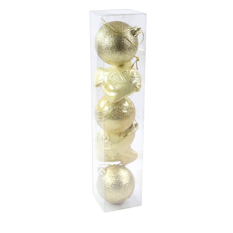 Christmas Decorative Glitter Baubles – Gold, 1Box