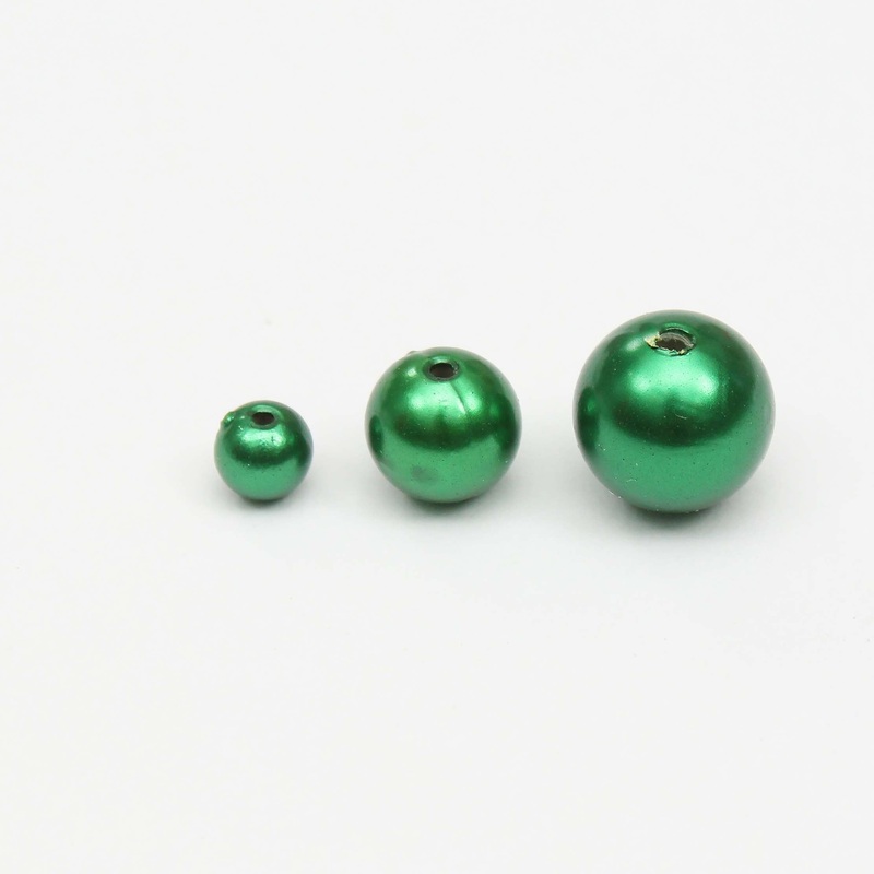 Christmas Elements – Green Pearl Beads, Assorted Size – 6mm,10mm,12mm, 30g