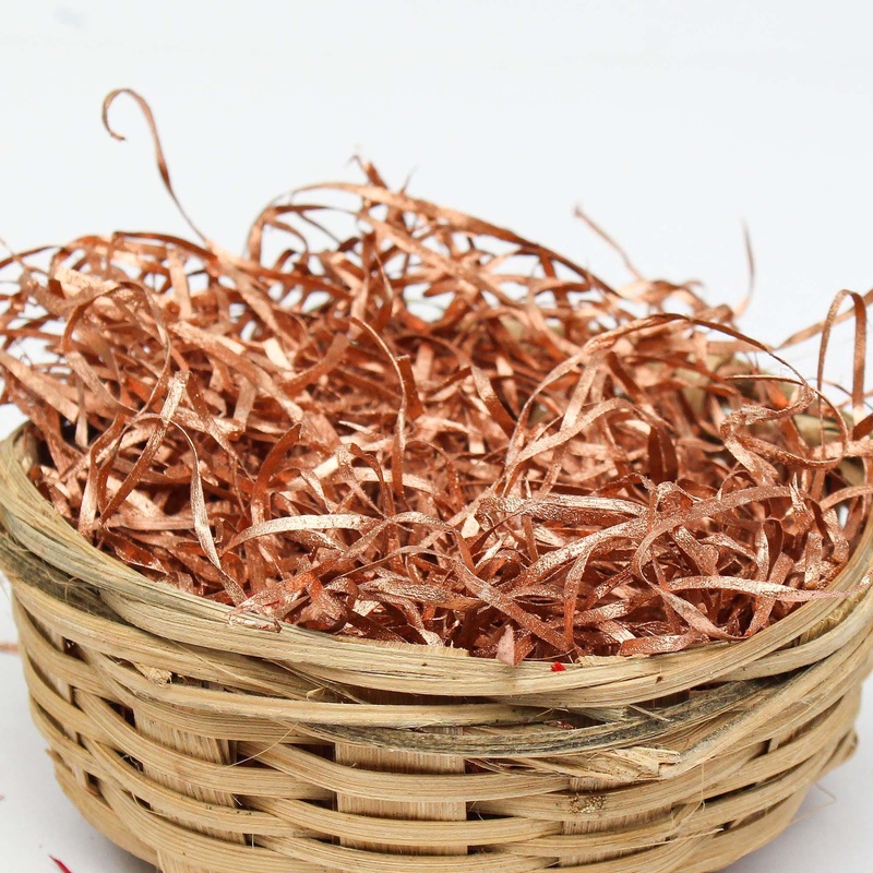 Christmas Hand Dyed Wood Wool – Metallic Copper, 40g