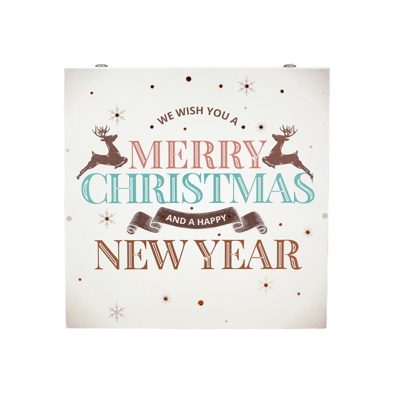 Christmas Home Decor MDF Panel 12mm –  Merry Christmas Wishes, 12 X 12inch, 1pc PJ99550846