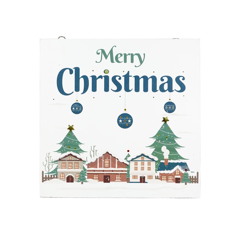 Christmas Home Decor MDF Panel 12mm –  Merry Christmas Wishes, 12 X 12inch, 1pc PJ99550848