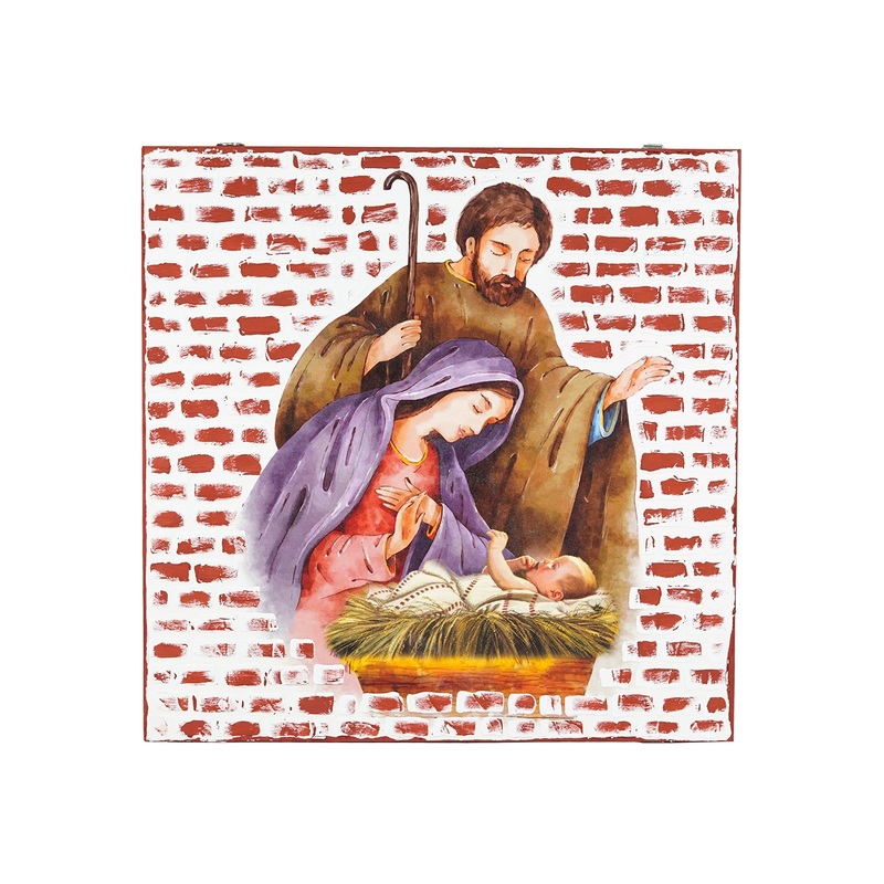 Christmas Home Decor MDF Panel 12mm –  Nativity of Jesus, 12 X 12inch, 1pc