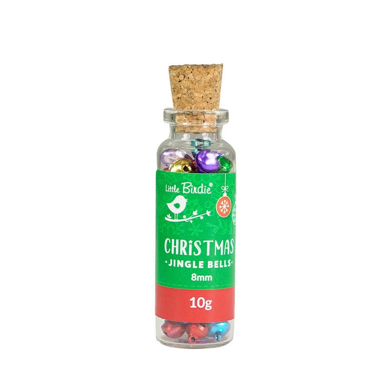Christmas Jingle Bells – 8mm, Assorted colours, 10g Bottle