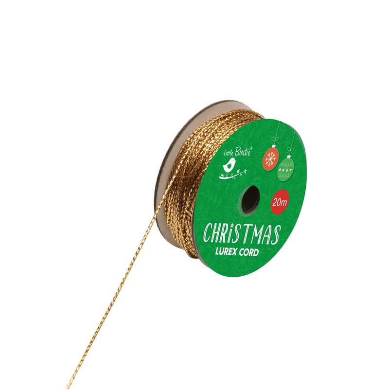 Christmas Lurex Cord Gold 20m