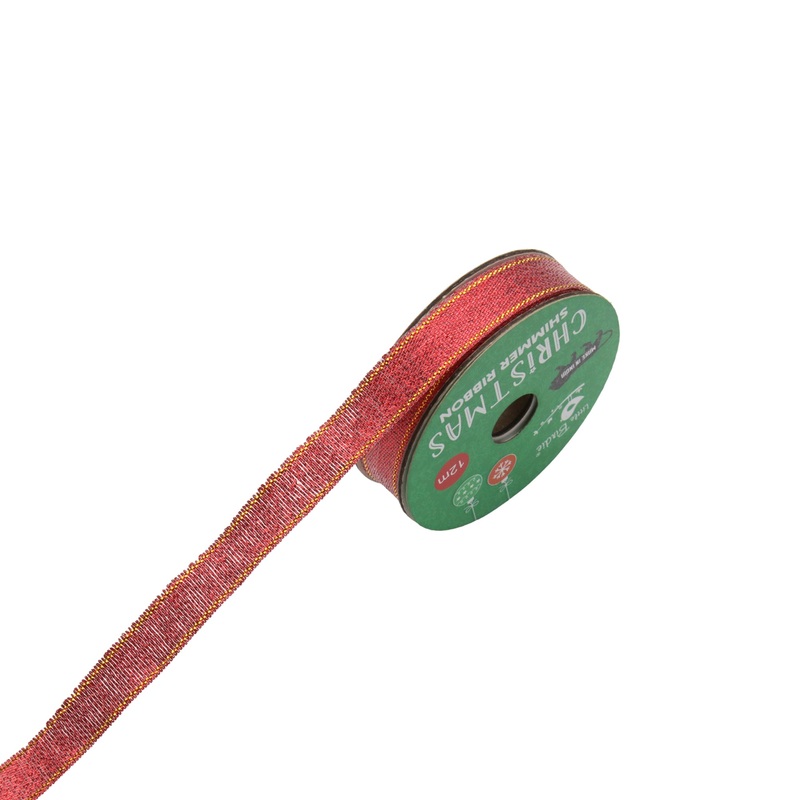 Christmas Shimmer Ribbon – Red, 12m