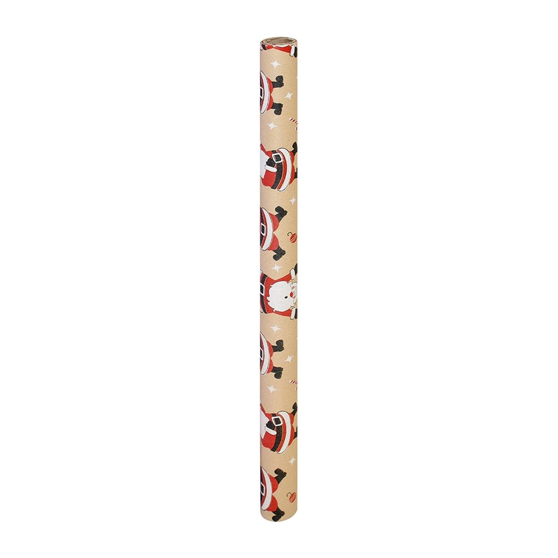 Kraft Printed Christma Gift Wrapping Paper  Assorted color – Santa Claus, 4M X 70Cm, 1Roll