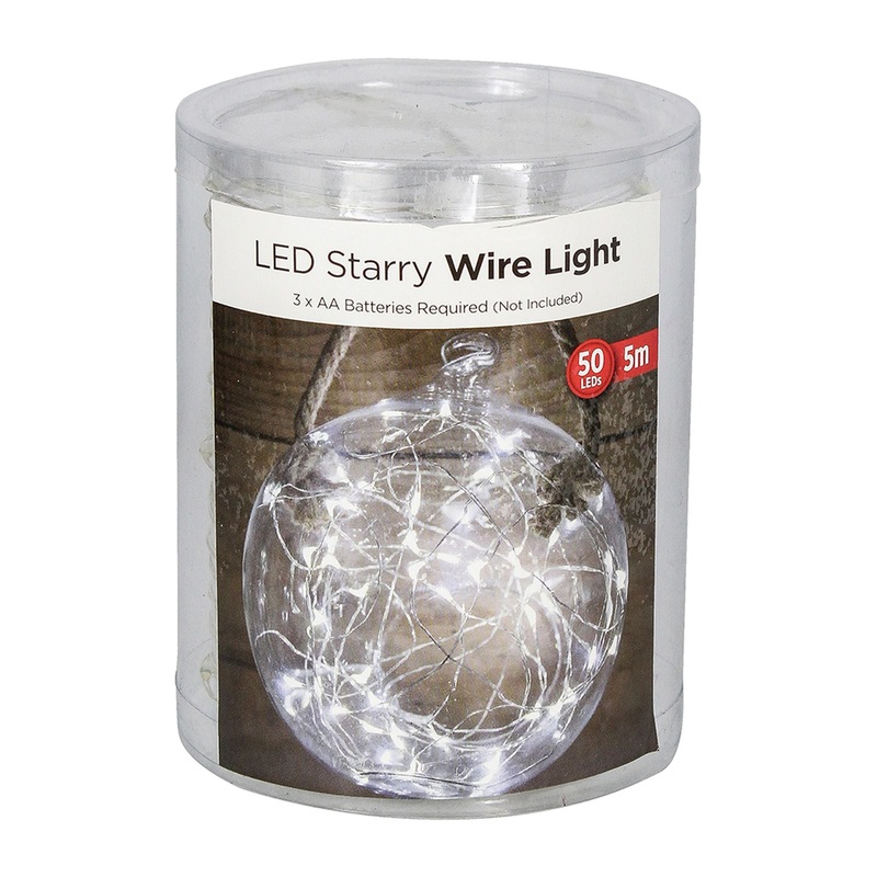 Led Starry Wire Light – White, 50 Lights, 5M