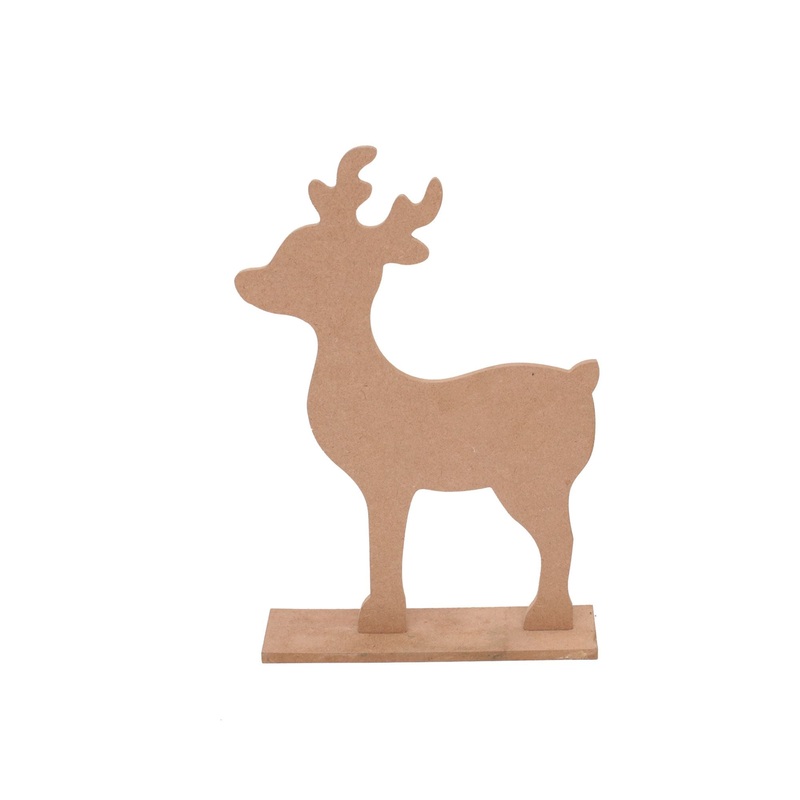MDF Decorable Reindeer With Base – 5.5mm thick, Width 8 X Height  12.2 , 1pc