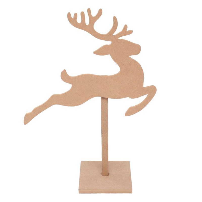 MDF Standing Reindeer With Base, Thickness  5.5mm, Approx Width 11.5 X Height  17.3 (Base 5×5 ), 1pc