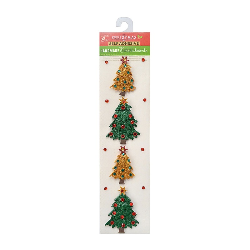 Christmas 3D Glitter Tree 4Pc