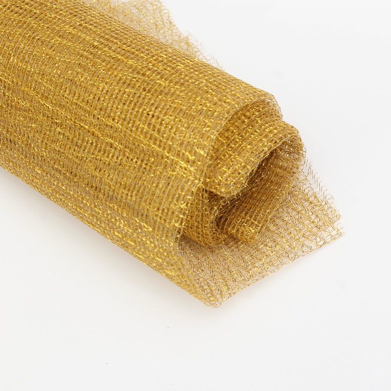 Christmas  Decortive Elements – Net Fabric, Gold, 1m