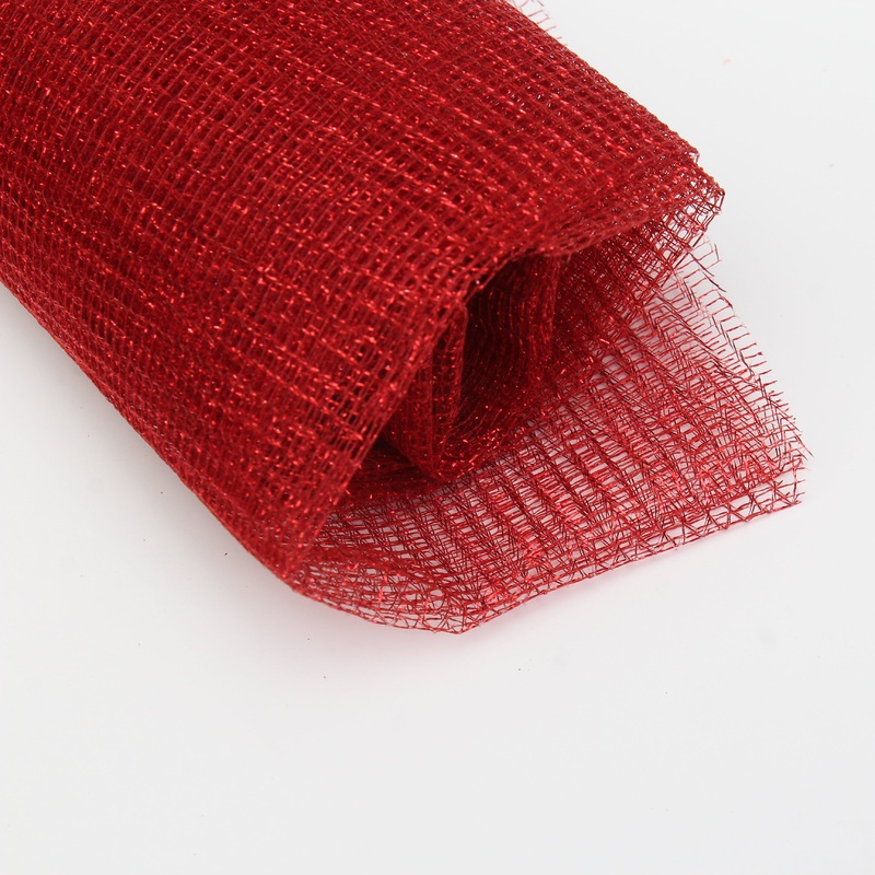 Christmas  Decortive Elements – Net Fabric, Red, 1m