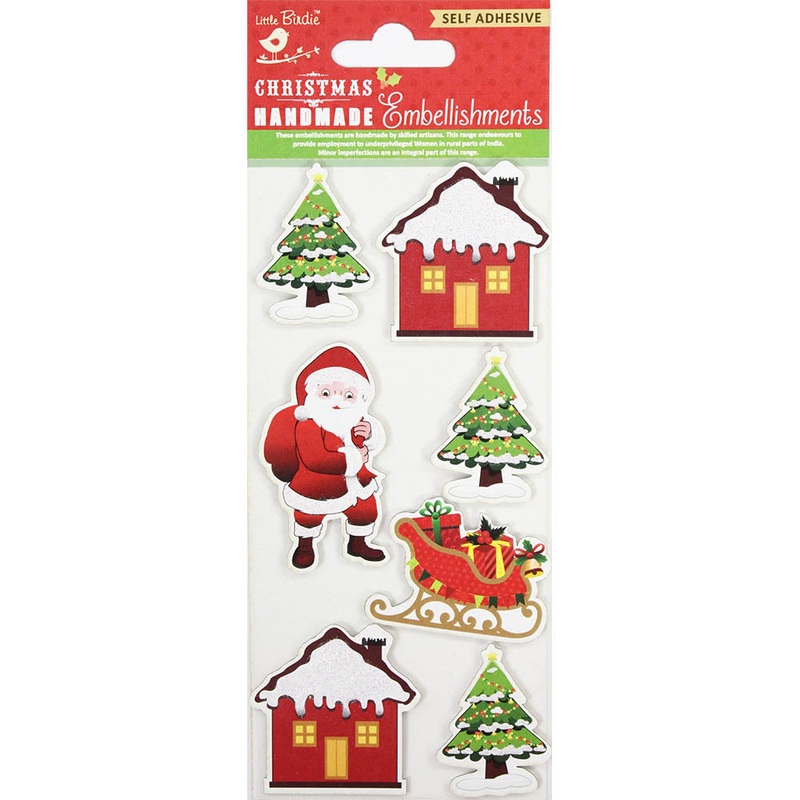 Christmas Glitter Stickers – Snowy Christmas, 7Pc