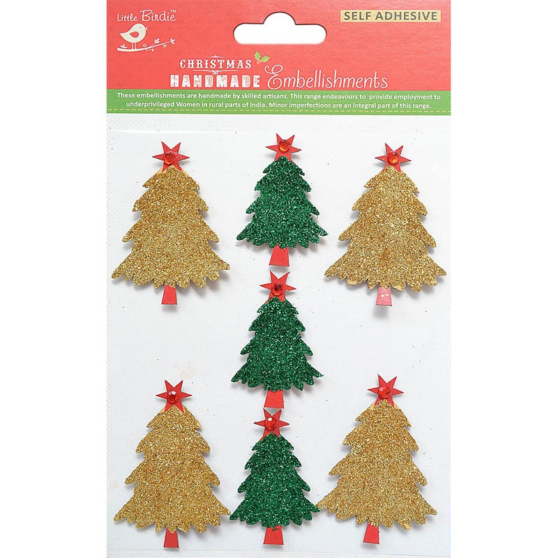 Christmas Glitter Stickers – Tree, 7Pc